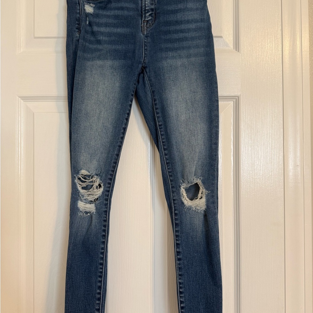 Flying Monkey Dark Blue Distressed Skinny Jeans